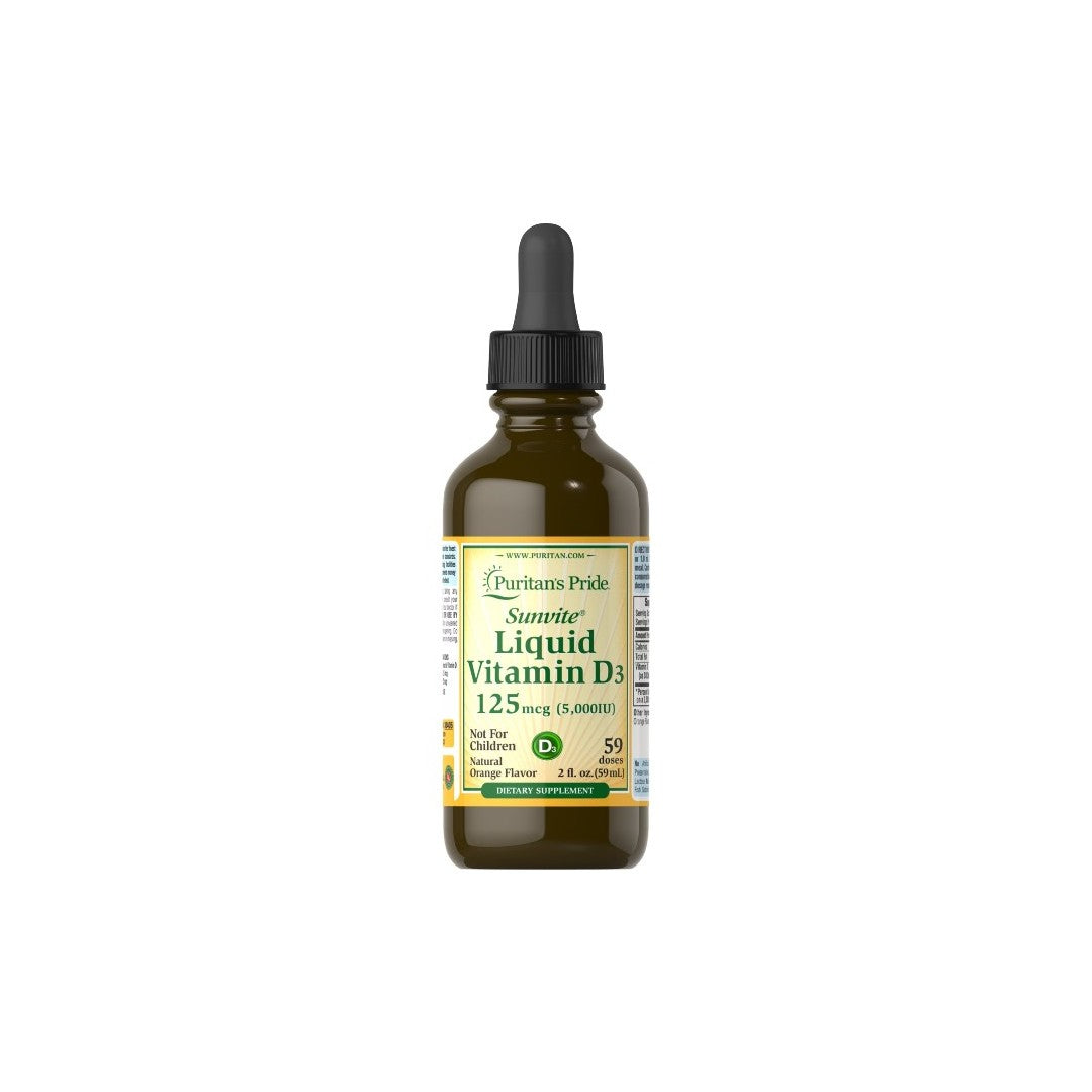 Flüssiges Vitamin D3 125 mcg (5000 IU) 59 ml Puritans Pride